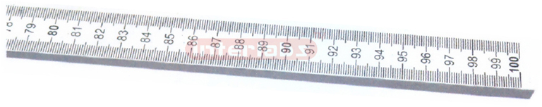 METER RULE, PLASTIC Vertical reading, both edges graduated in 1-100cm x 1 mm figured every cm along the center of the scale with zero at the top